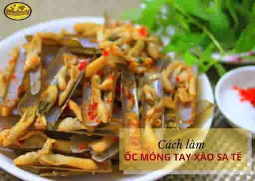 ốc móng tay xào sa tế