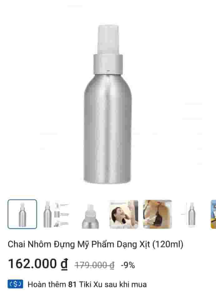 Nên dùng chai nhôm làm xịt khoáng bằng toner