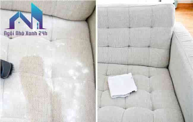 Làm sạch sofa da bằng baking soda đỏ trực tiếp lên bề mặt