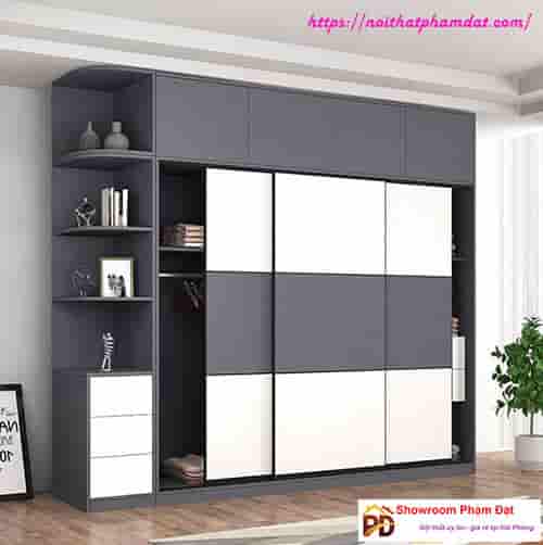 Tủ quần áo gỗ ép mdf cửa lùa