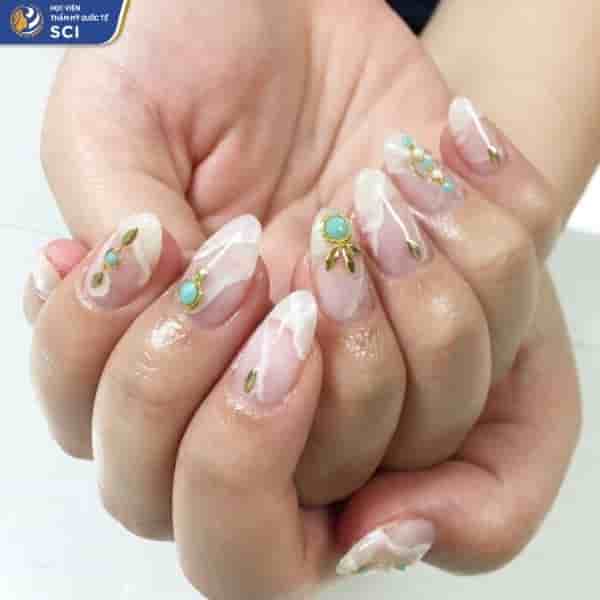 mẫu nail vân đá