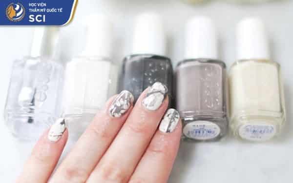 công thức vẽ nail vân đá