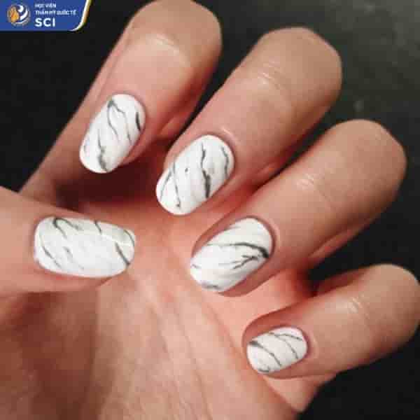 mẫu nail loang vân đá