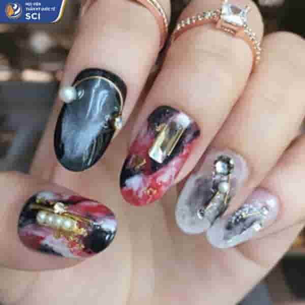 nail vân đá cẩm thạch