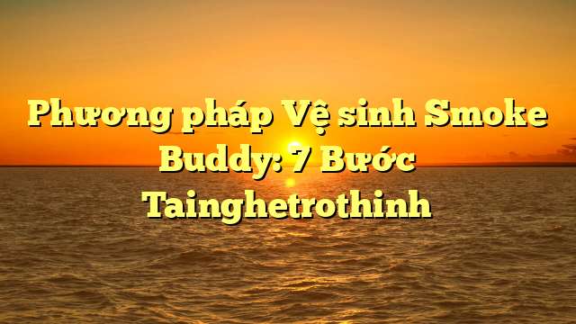 Phương pháp Vệ sinh Smoke Buddy: 7 Bước Tainghetrothinh