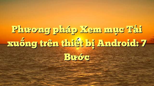 Phương pháp Xem mục Tải xuống trên thiết bị Android: 7 Bước